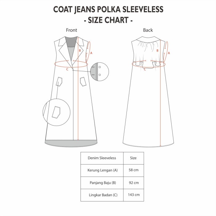 Dama Kara Rona Bian Coat Jeans Sleeveless