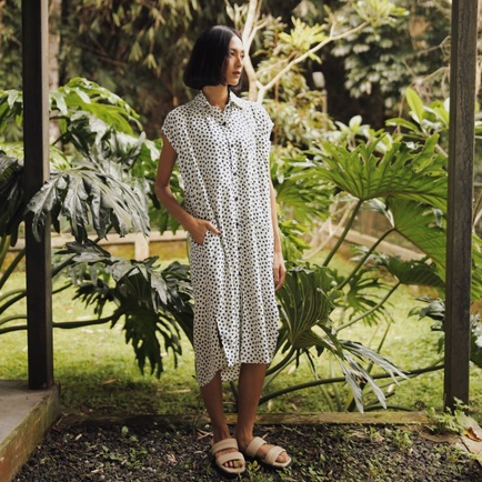 Dama Kara Rona Bian Midi Dress Polka