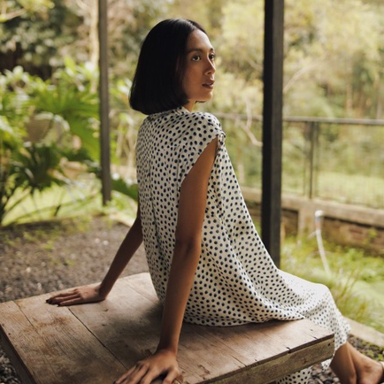 Dama Kara Rona Bian Midi Dress Polka