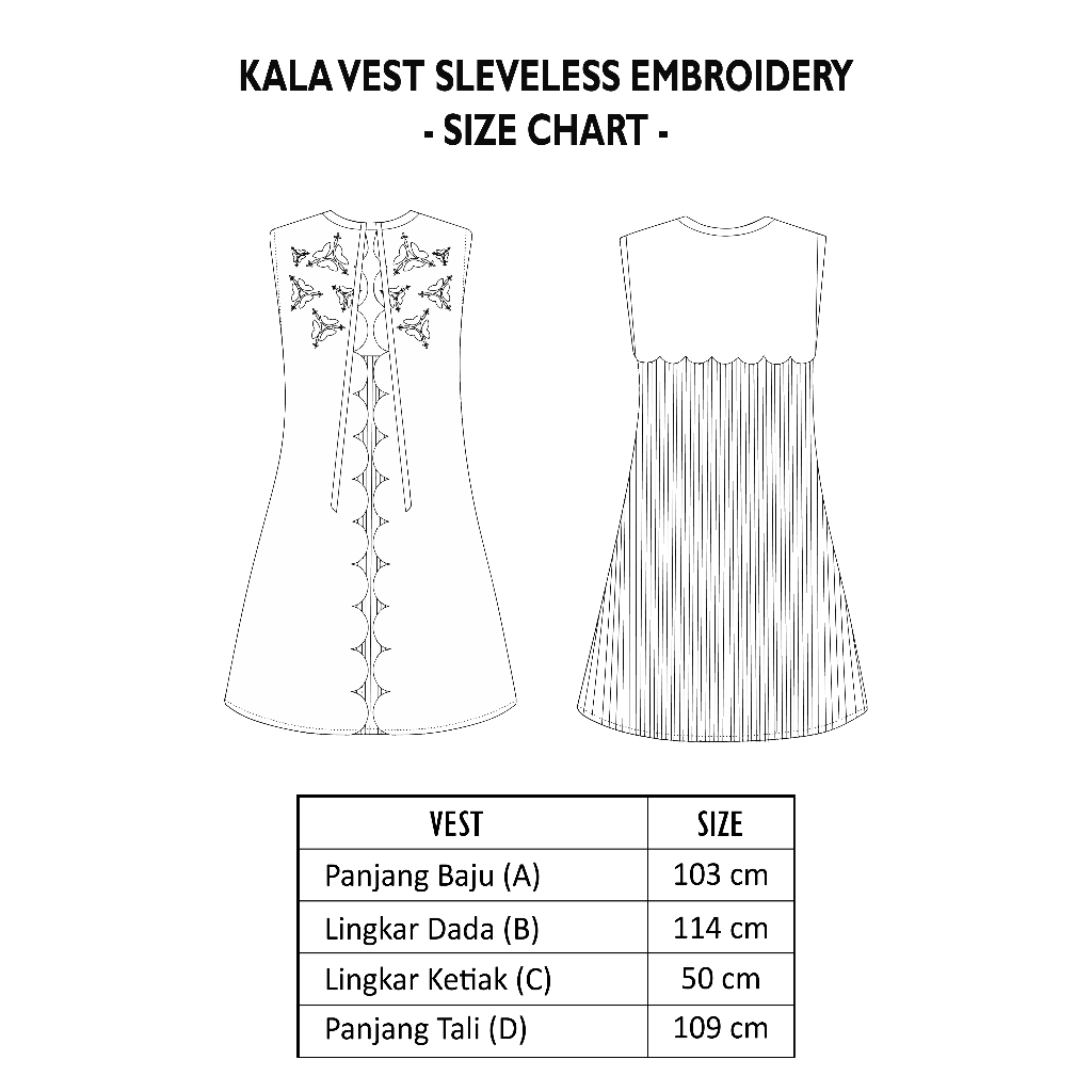 Dama Kara Kala Embroidery Outer Sleeveless Pleats