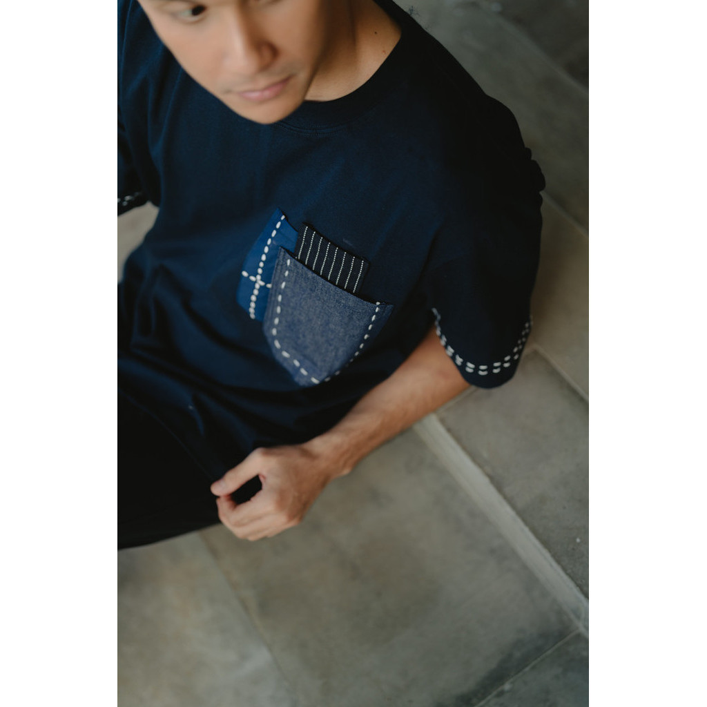 Dama Kara Jalin T-shirt Unisex Sashiko