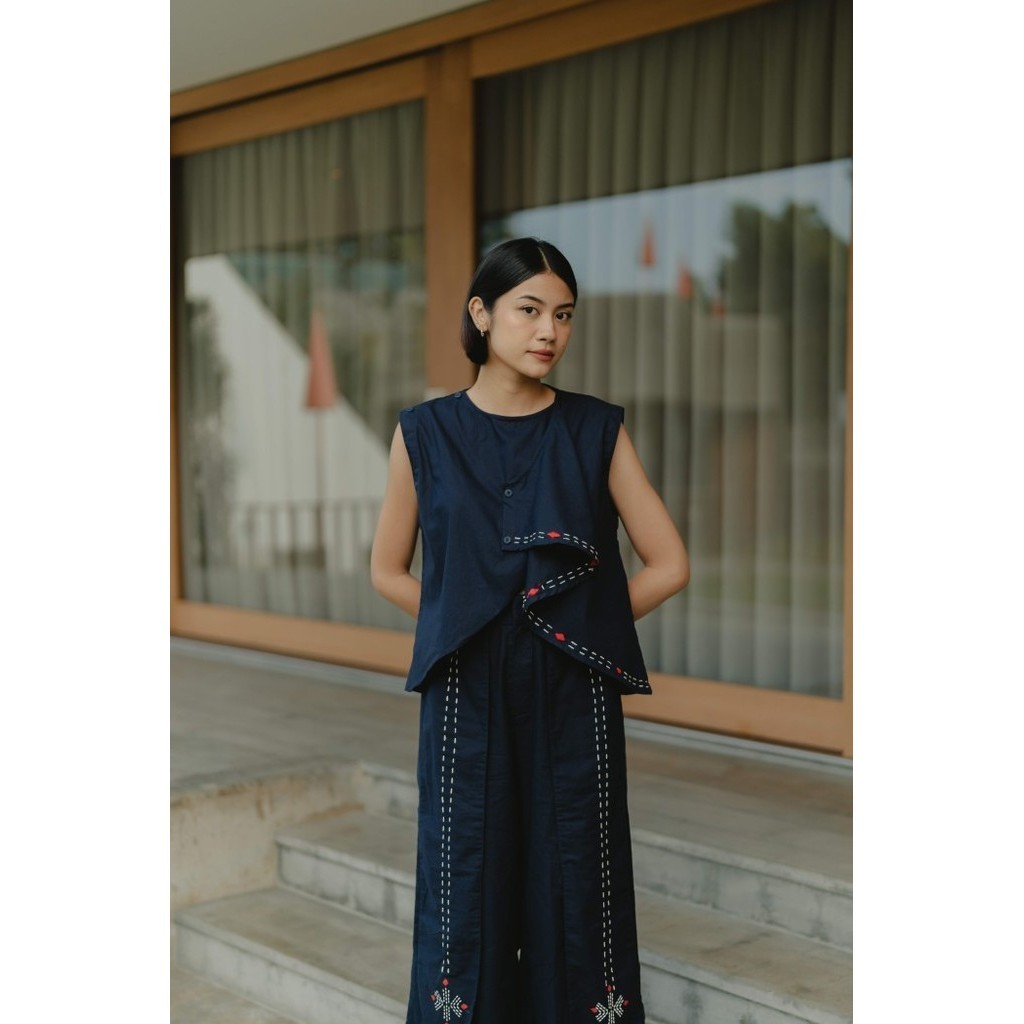 Dama Kara Jalin Top Sleeveless Sashiko