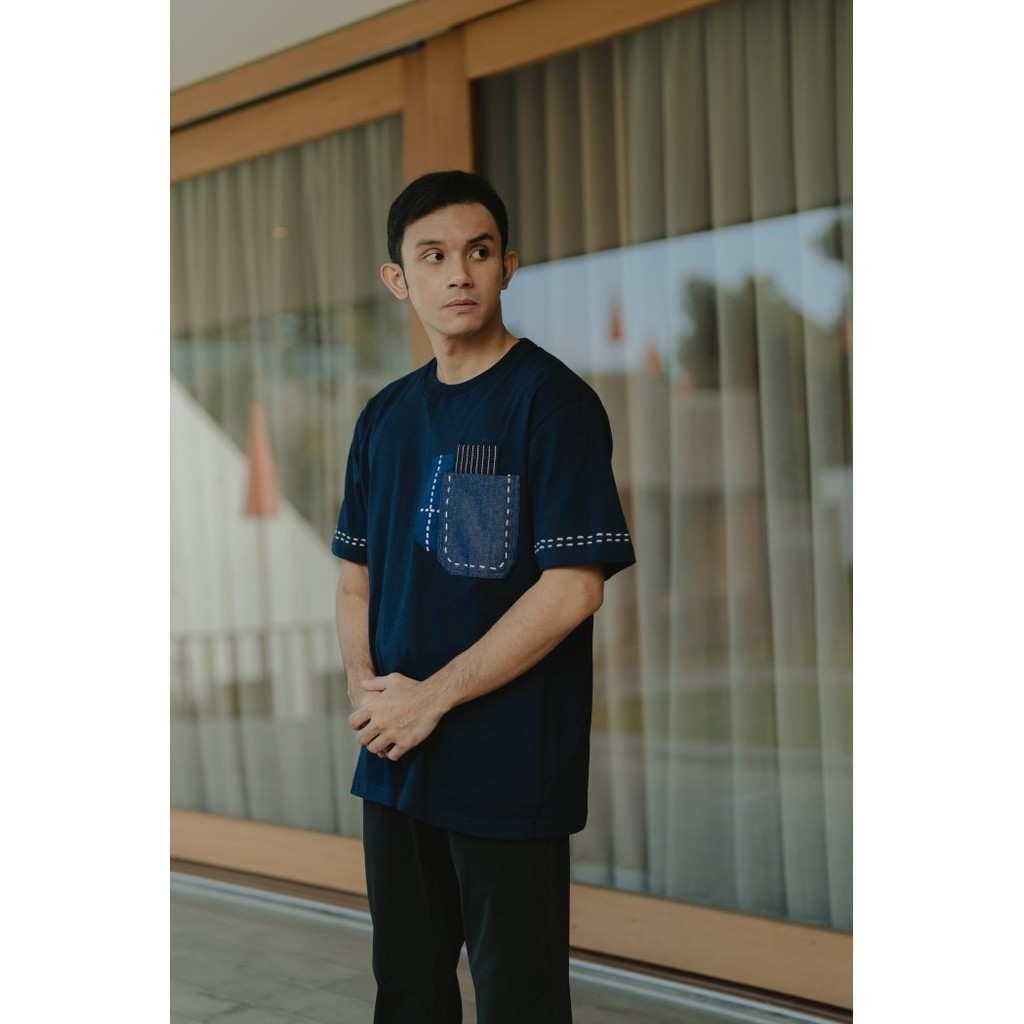 Dama Kara Jalin T-shirt Unisex Sashiko