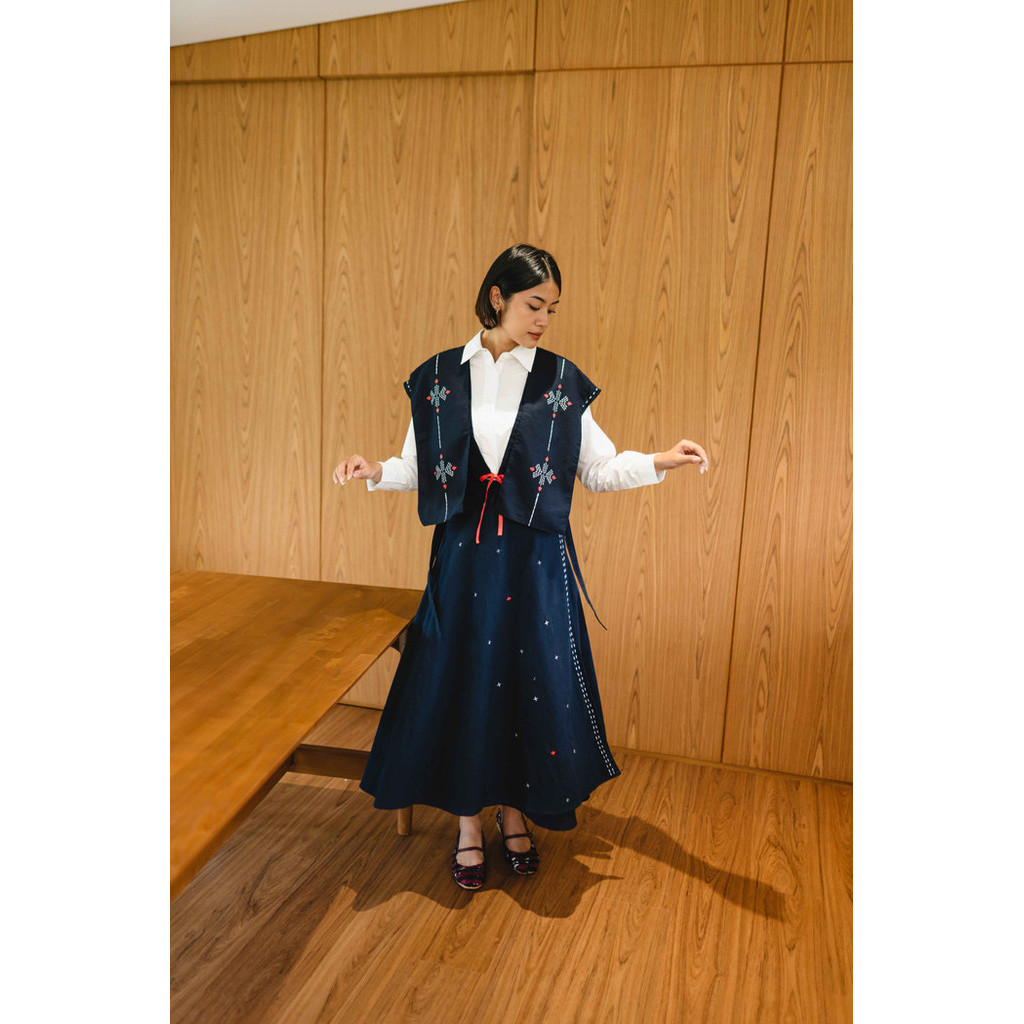 Dama Kara Jalin Wrap Skirt Sashiko