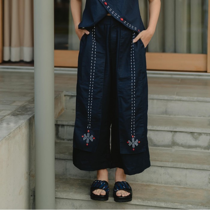 Dama Kara Jalin Kulot Pants Sashiko