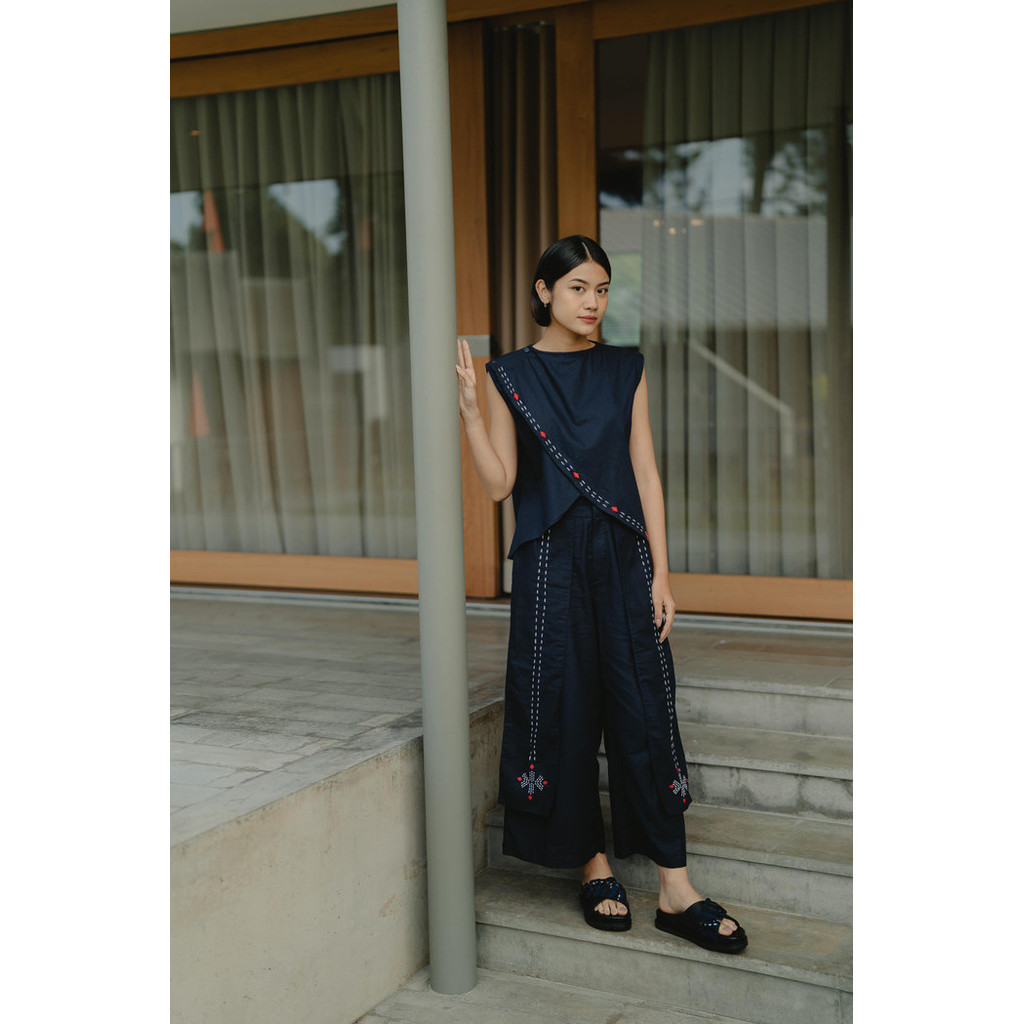 Dama Kara Jalin Kulot Pants Sashiko