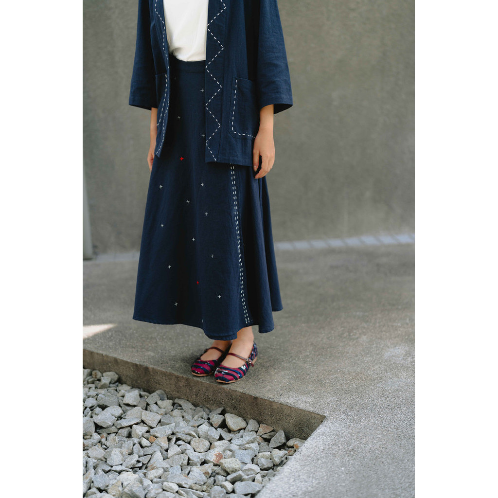 Dama Kara Jalin Wrap Skirt Sashiko