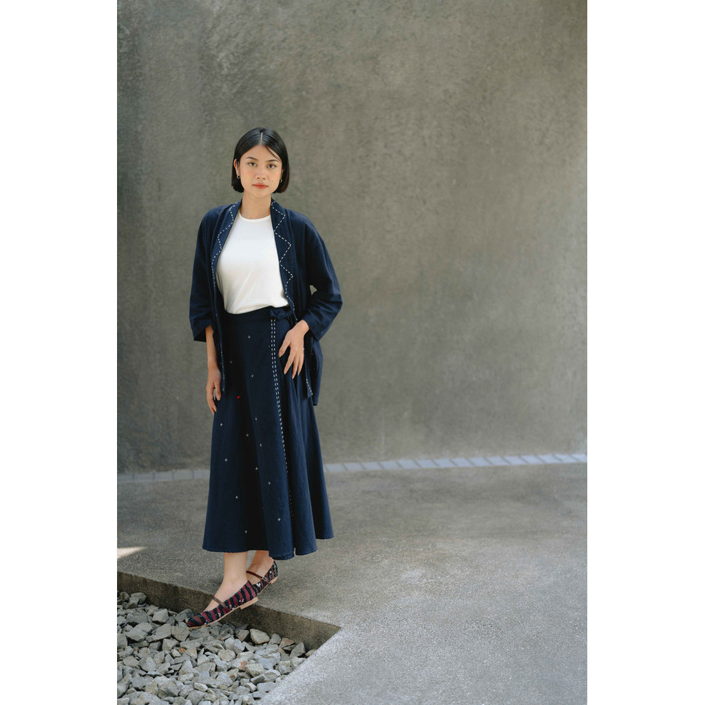Dama Kara Jalin Wrap Skirt Sashiko