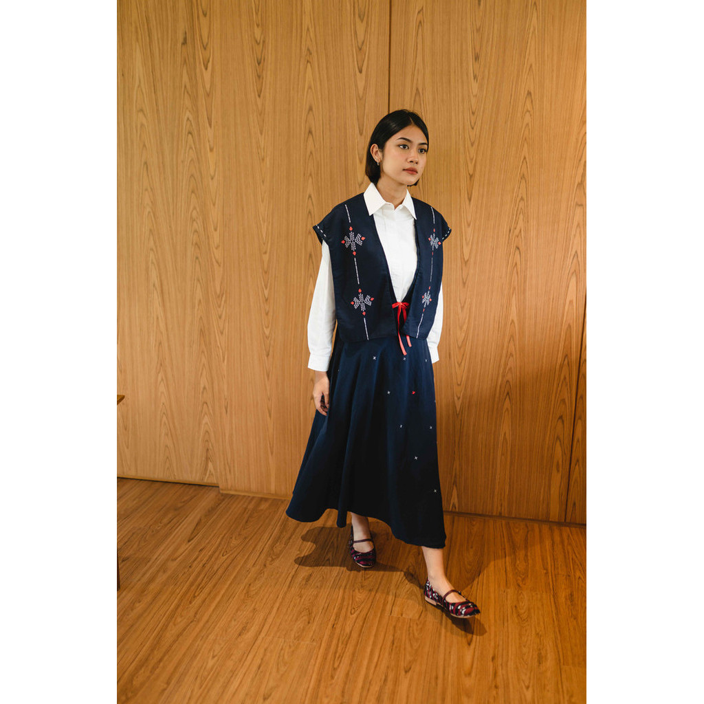 Dama Kara Jalin Crop Vest Sashiko