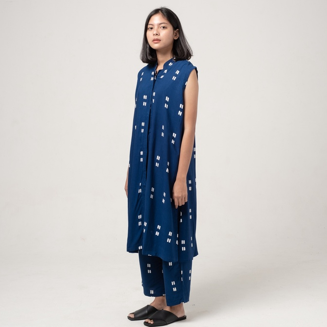 Dama Kara Set - Gayatri Tunik Navy