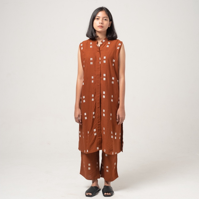 Dama Kara Top - Gayatri Tunik Terracota