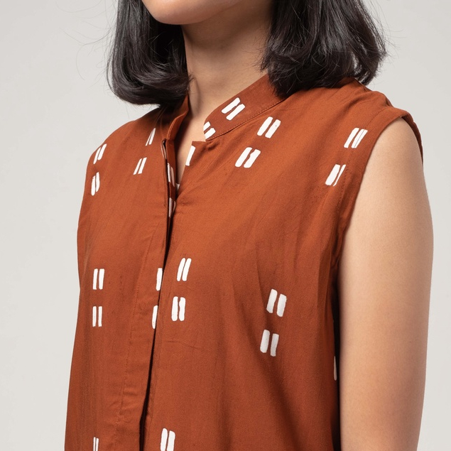 Dama Kara Top - Gayatri Tunik Terracota