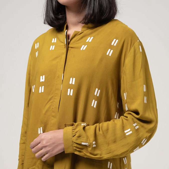 Dama Kara Set - Gayatri Tunik  Olive