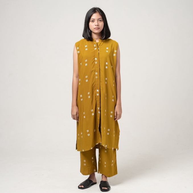 Dama Kara Set - Gayatri Tunik  Olive