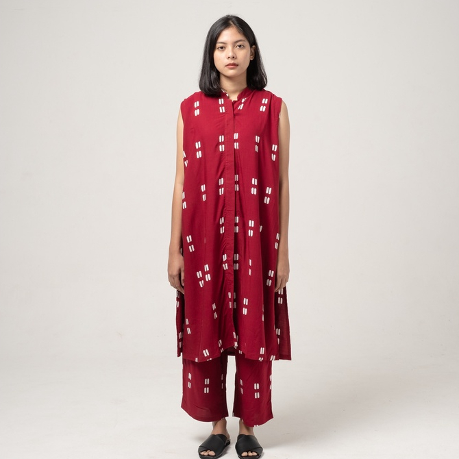Dama Kara Set - Gayatri Tunik Maroon