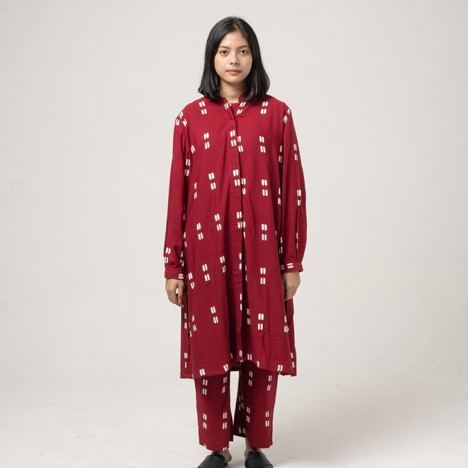 Dama Kara Set - Gayatri Tunik Maroon