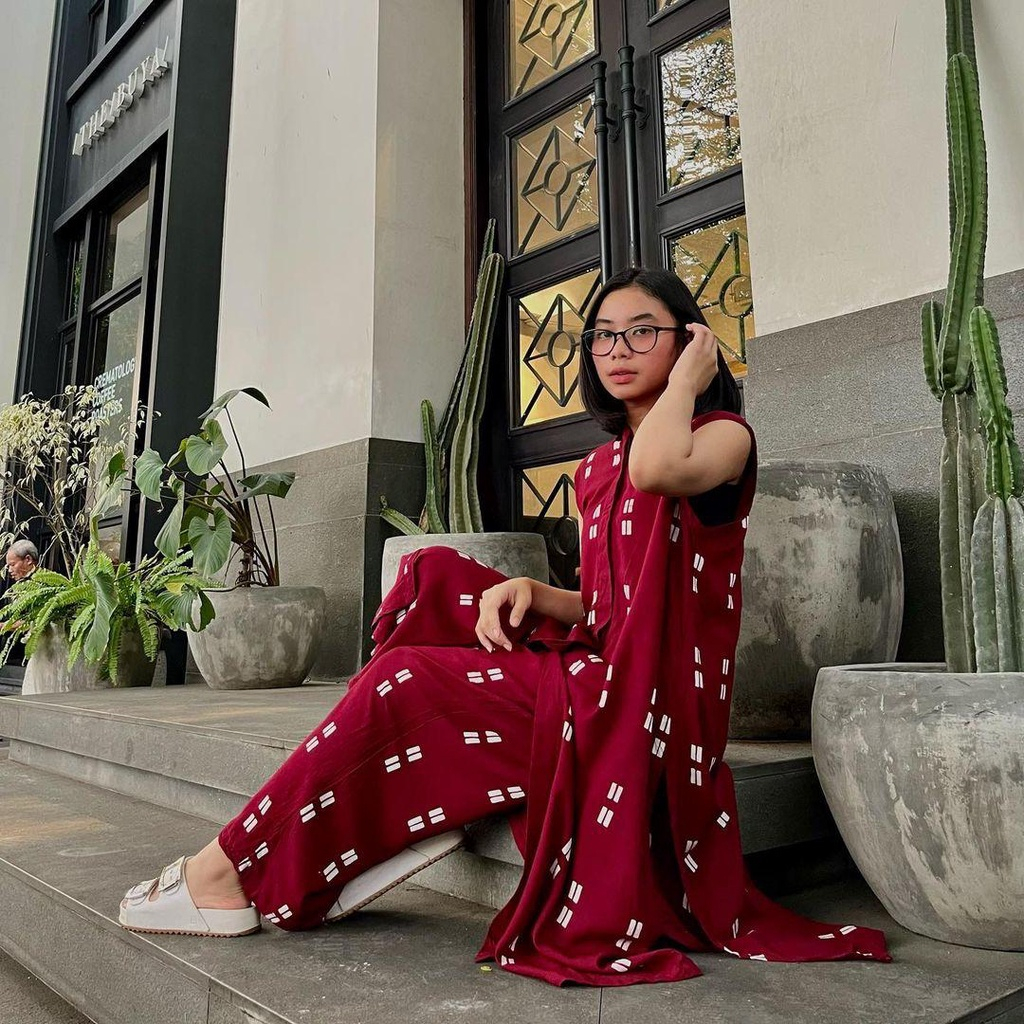Dama Kara Set - Gayatri Tunik Maroon