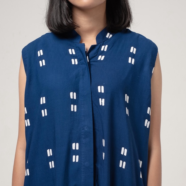 Dama Kara Top - Gayatri Tunik Navy