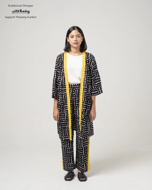 Image of Dama Kara Set - Natha Black Yellow