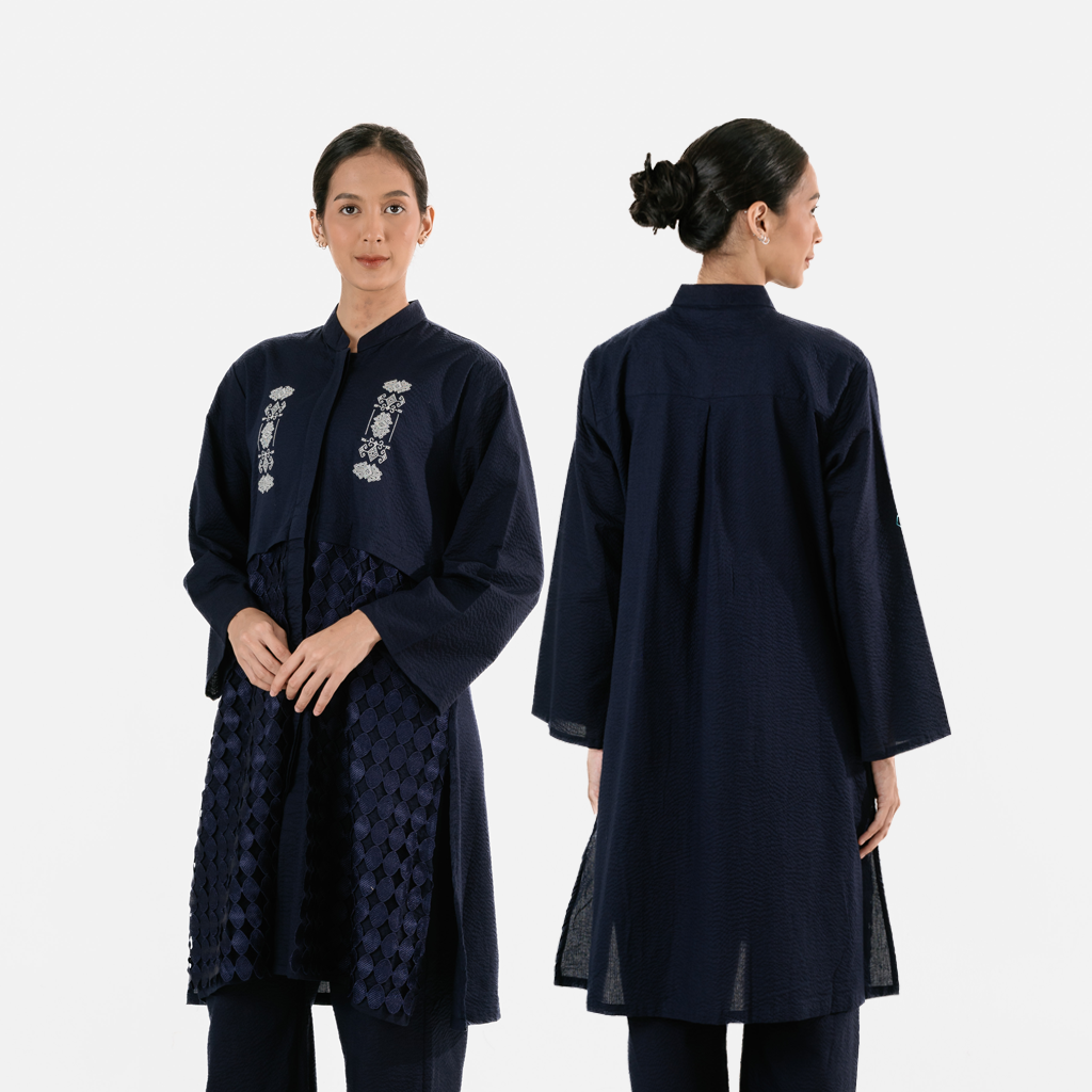 Dama Kara Aksata Embroidery Tunik 