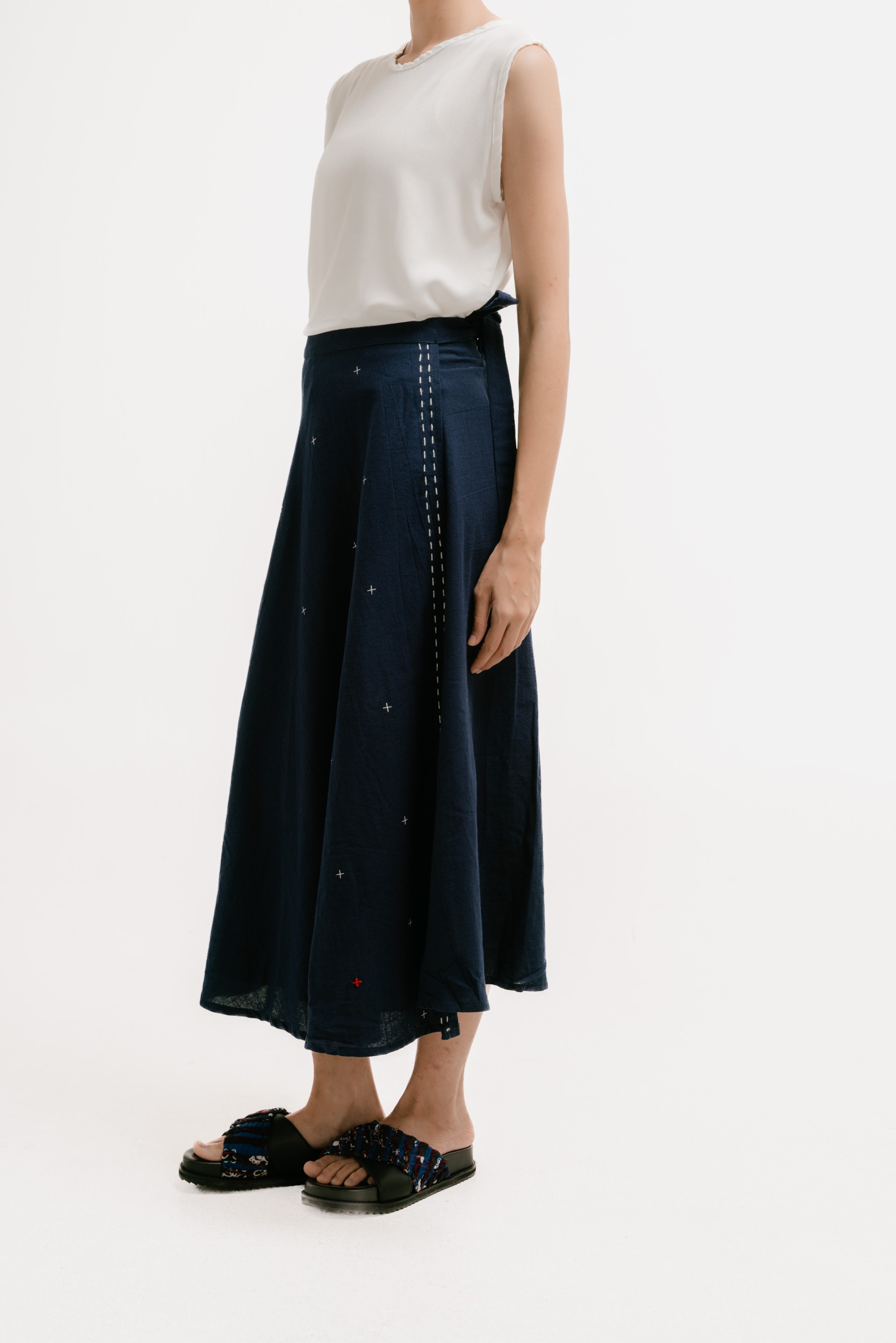 Dama Kara Jalin Wrap Skirt Sashiko