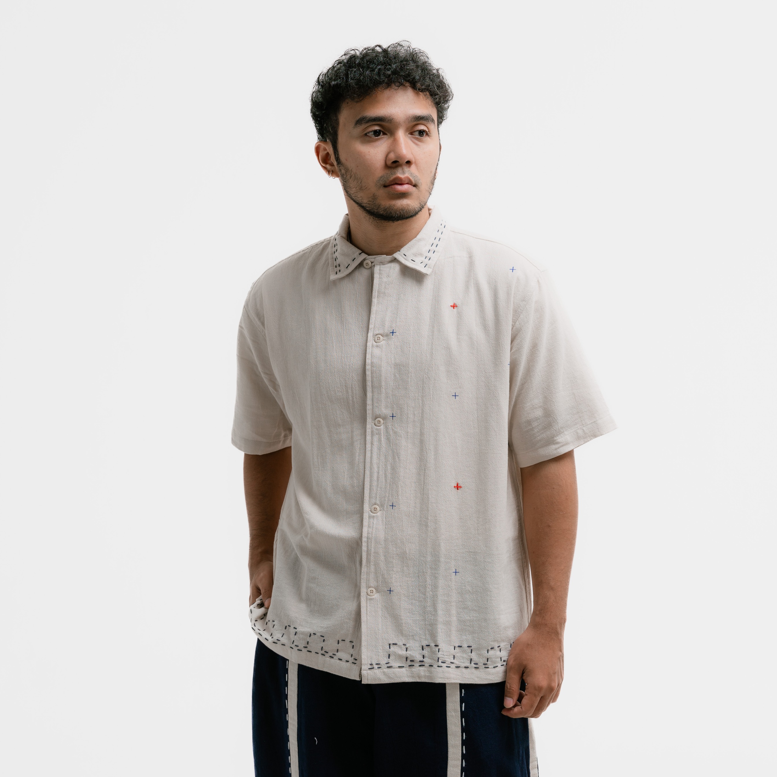 Dama Kara Jalin Shirt Sashiko