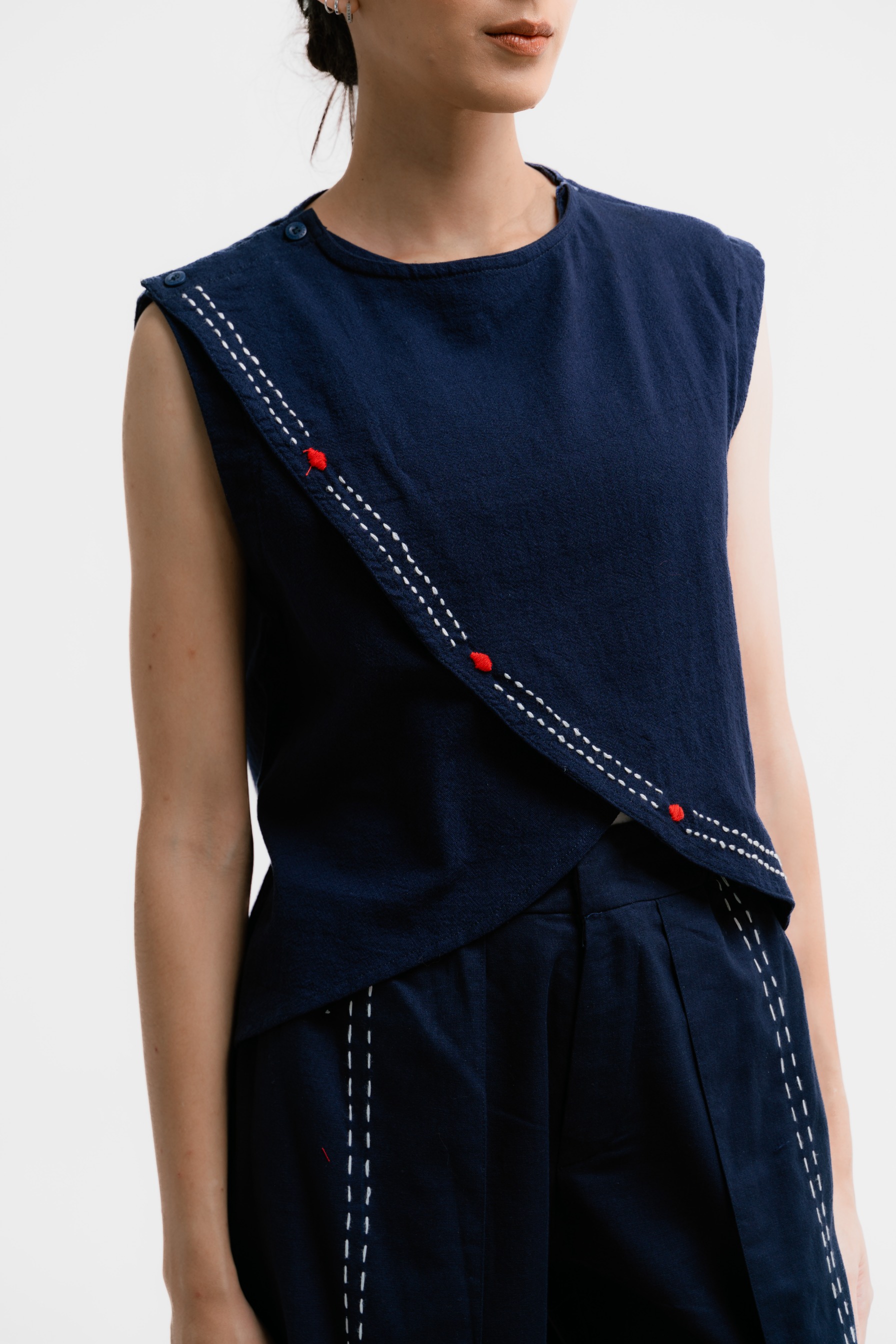 Dama Kara Jalin Top Sleeveless Sashiko