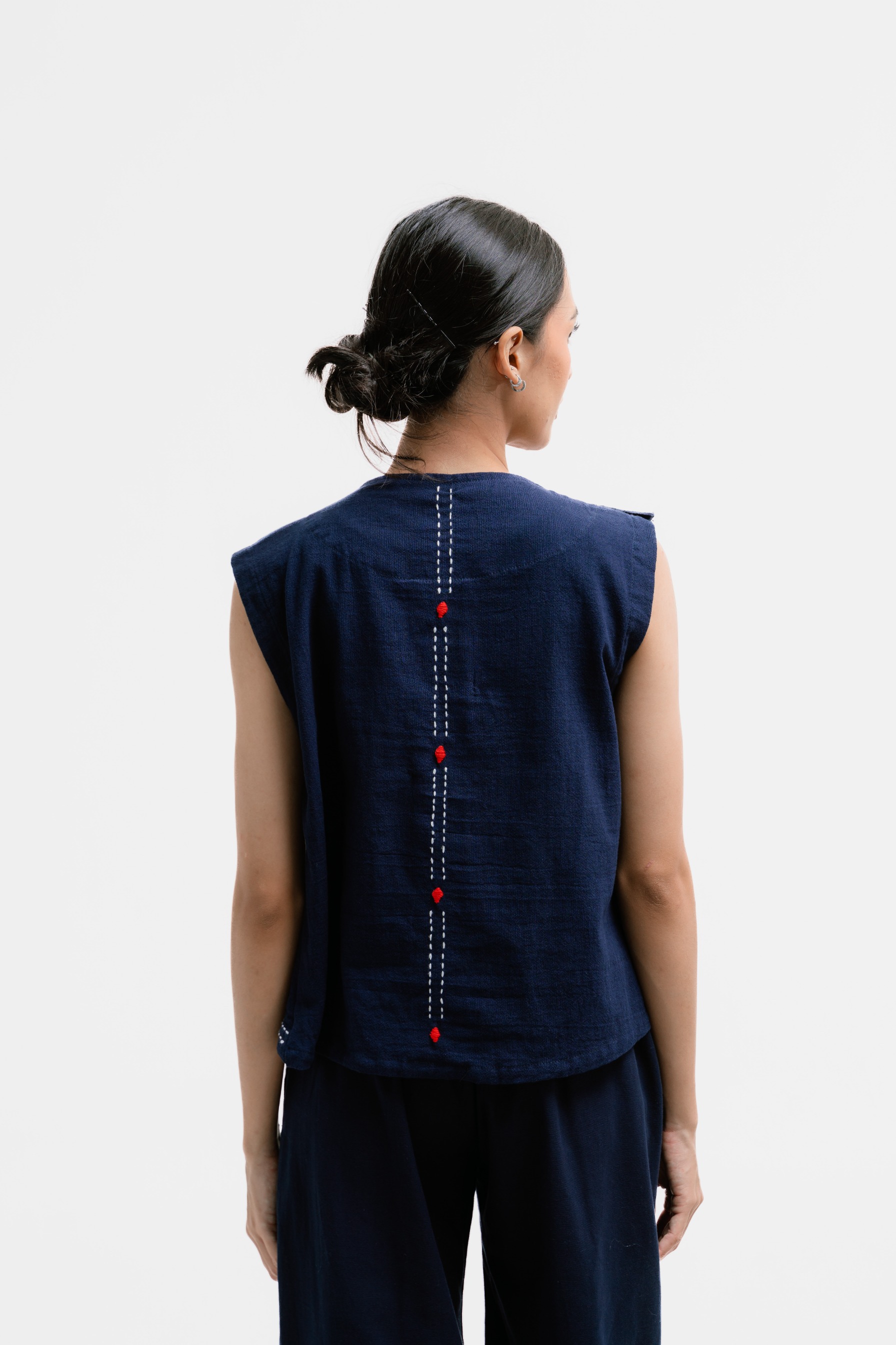Dama Kara Jalin Top Sleeveless Sashiko