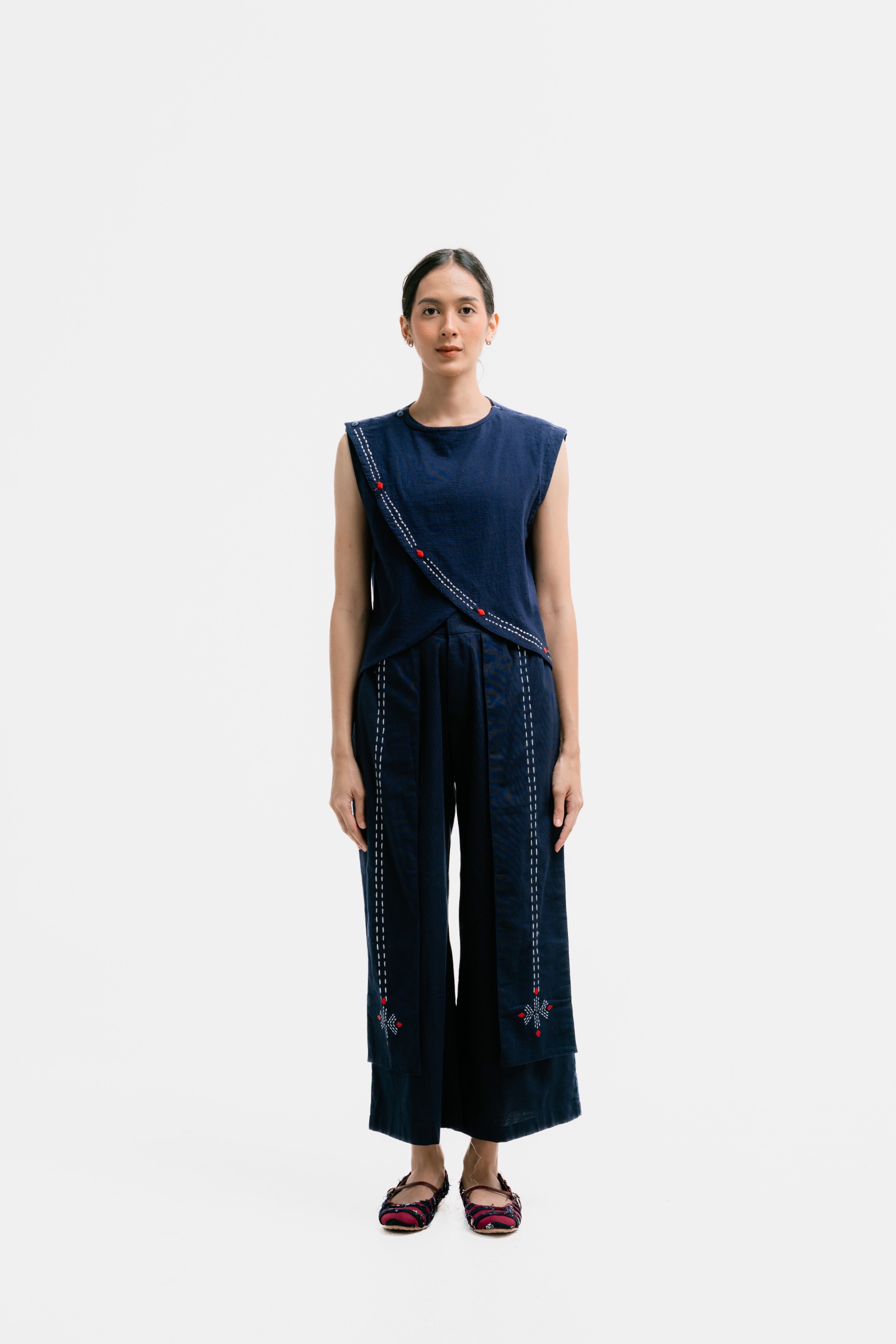 Dama Kara Jalin Top Sleeveless Sashiko