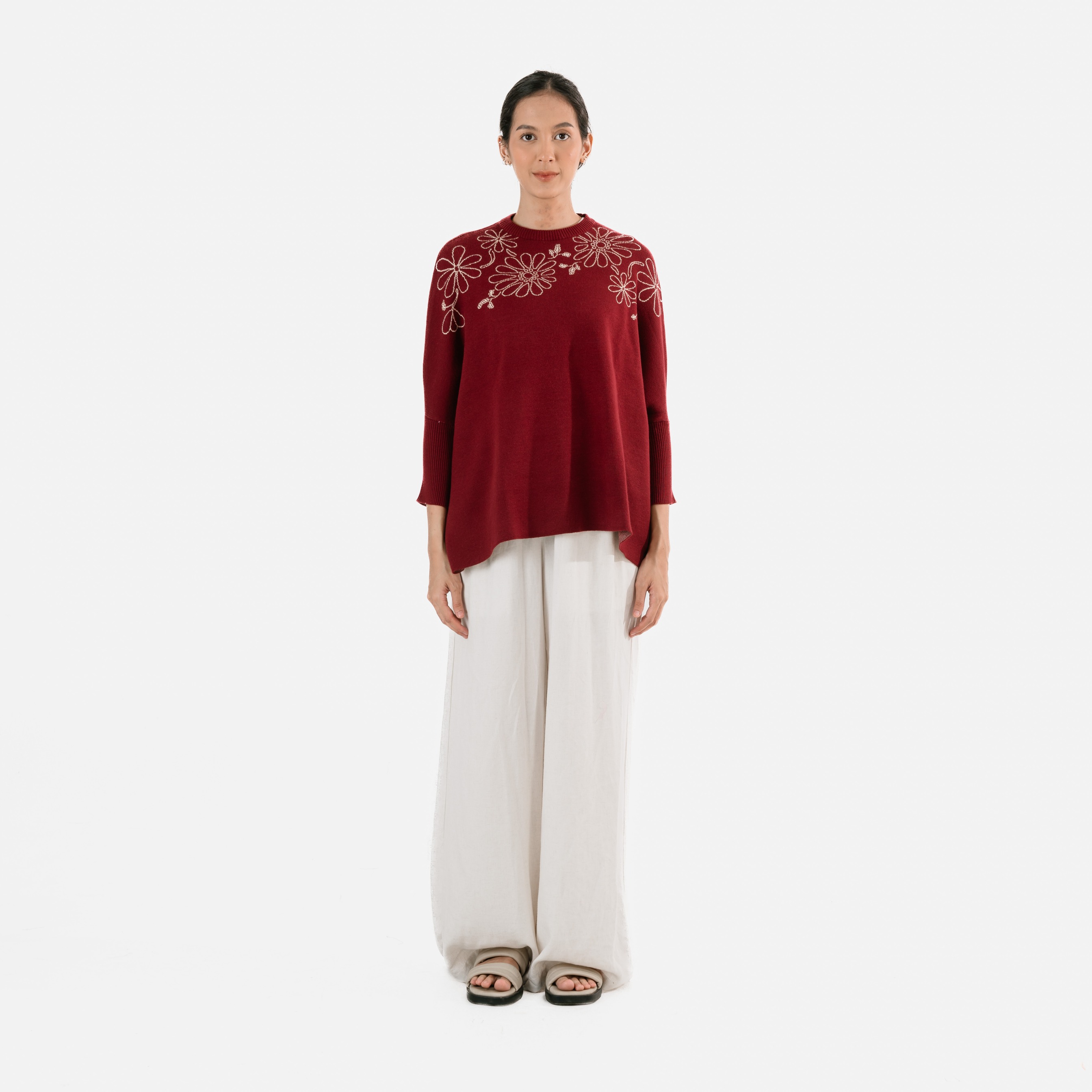 Dama Kara Suar Sweater Rajut