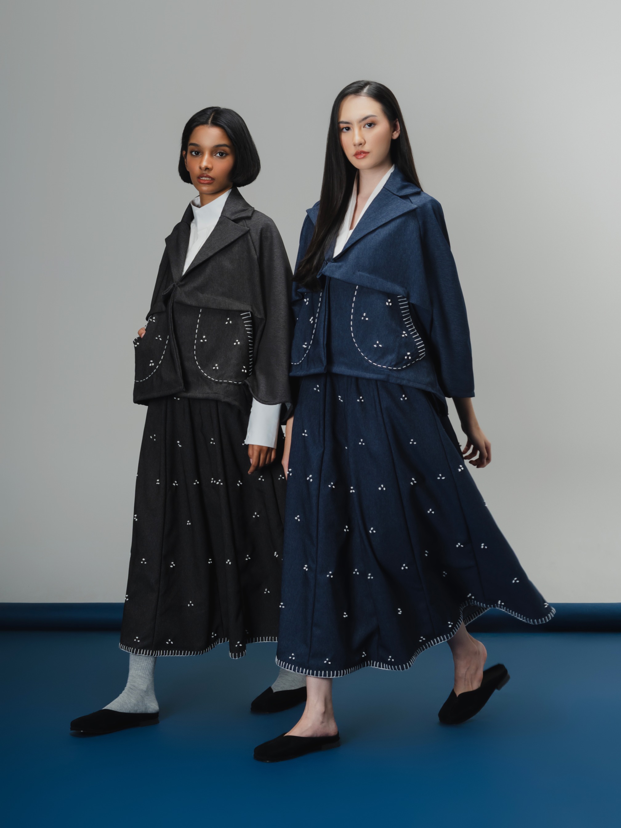 Dama Kara Rintik Boxy Outer