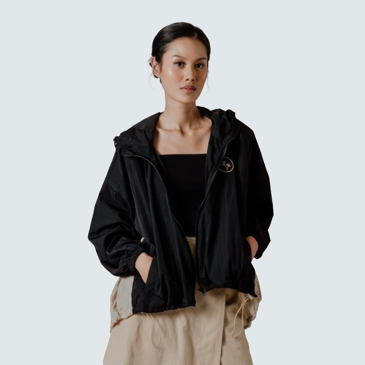 Dama Kara Basic Raglan Jacket Pleats