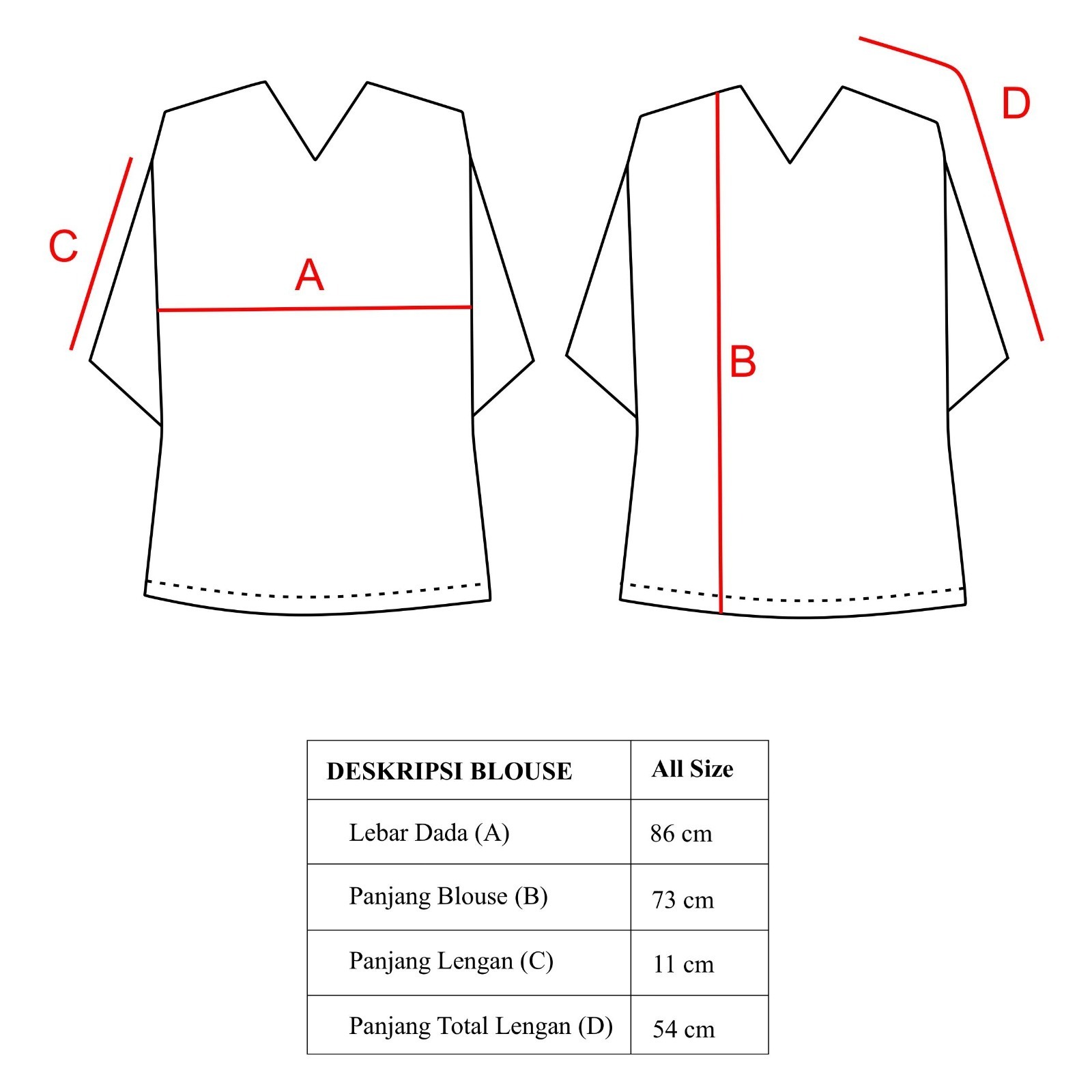 Dama Kara Jalin Blouse Sashiko