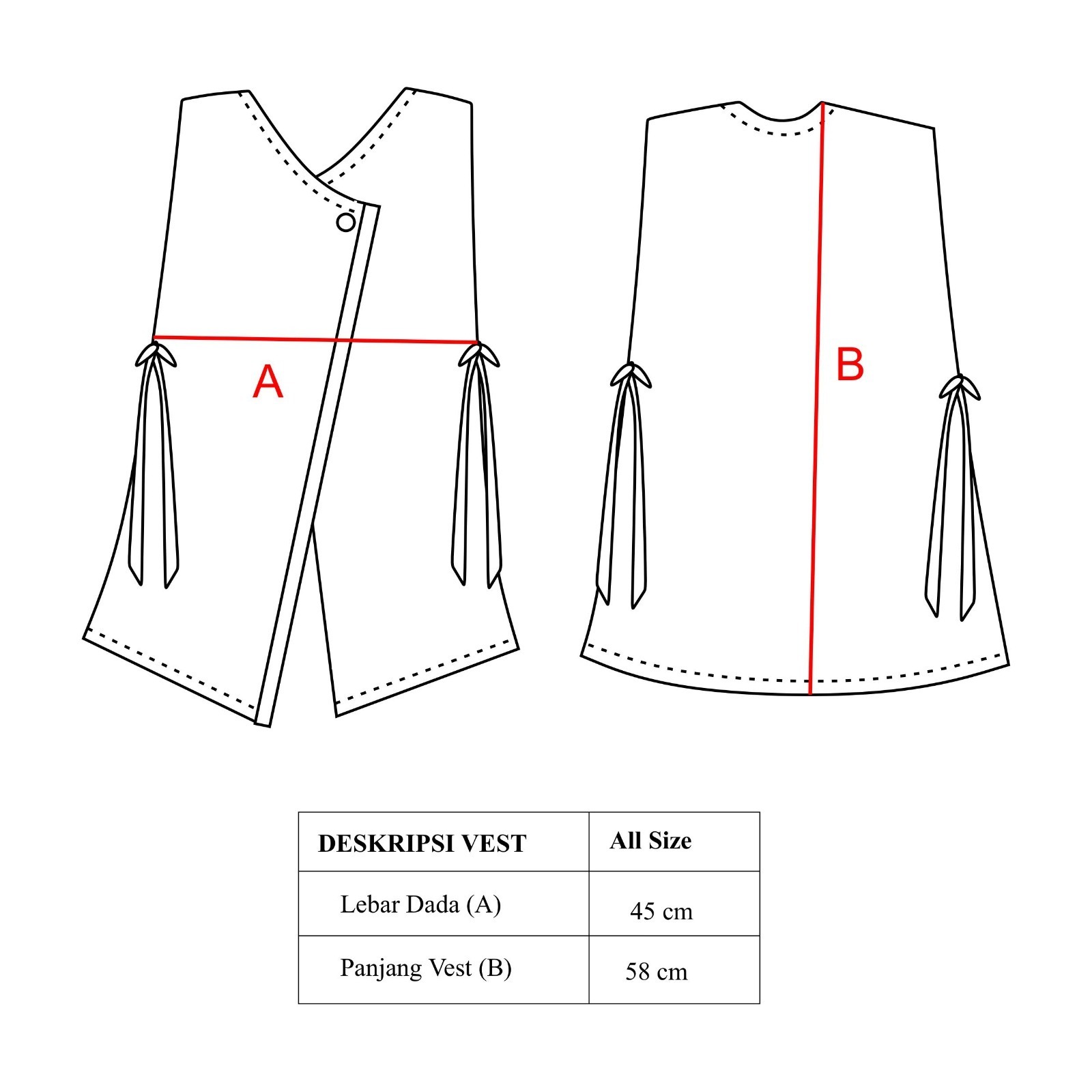 Dama Kara Jalin Vest Sashiko