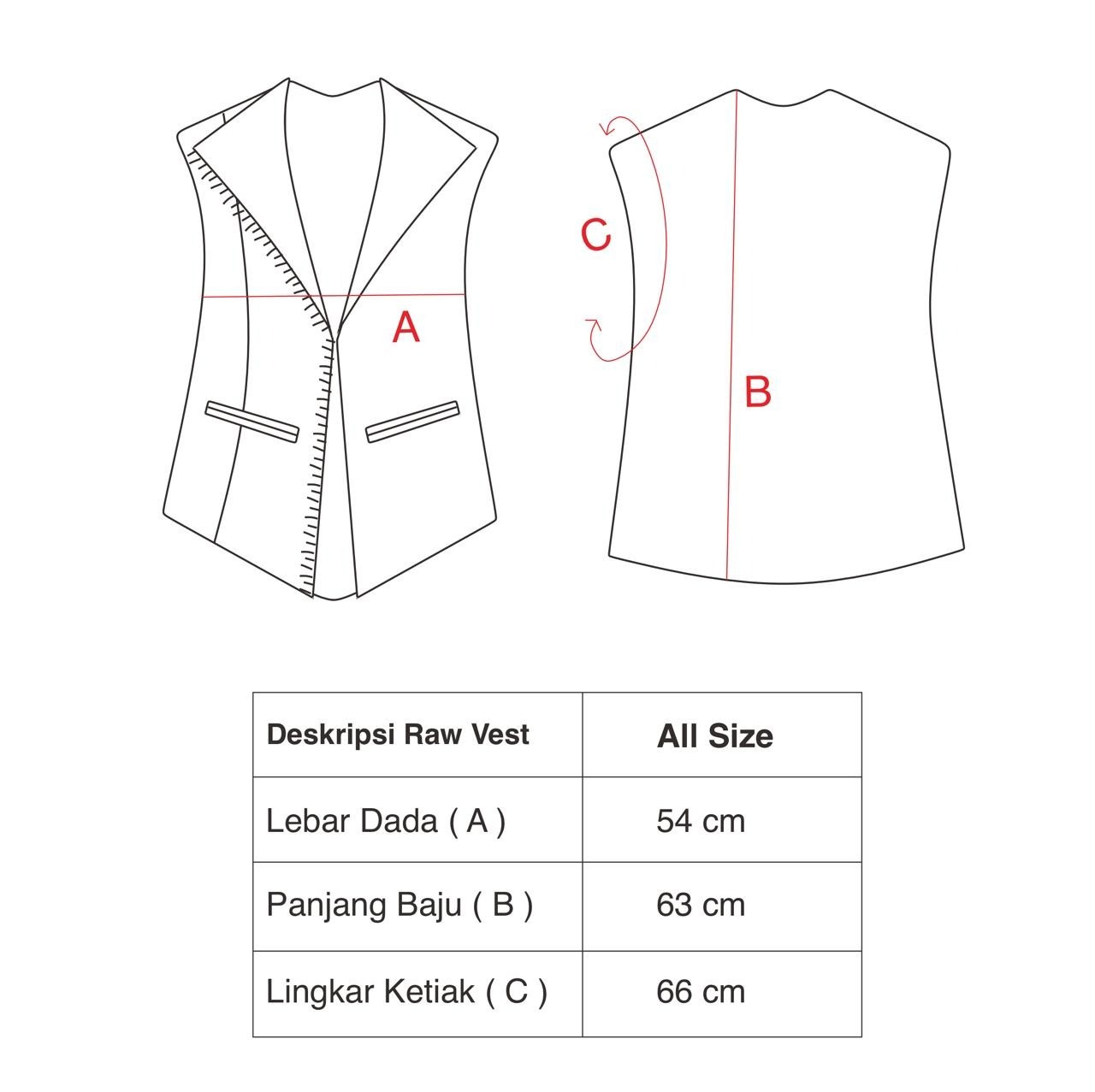 Dama Kara Lembayung Raw Vest 