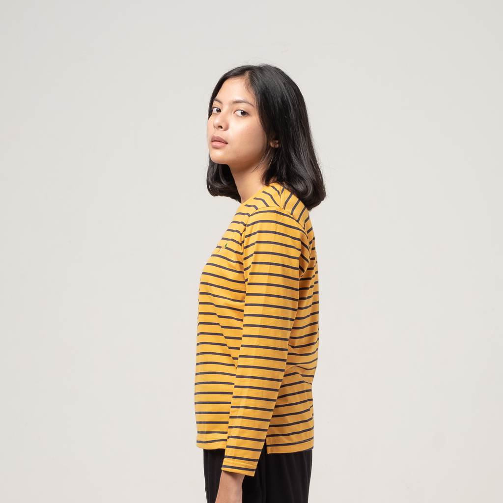 Dama Kara T-Shirt Strippie Carrot Mustard