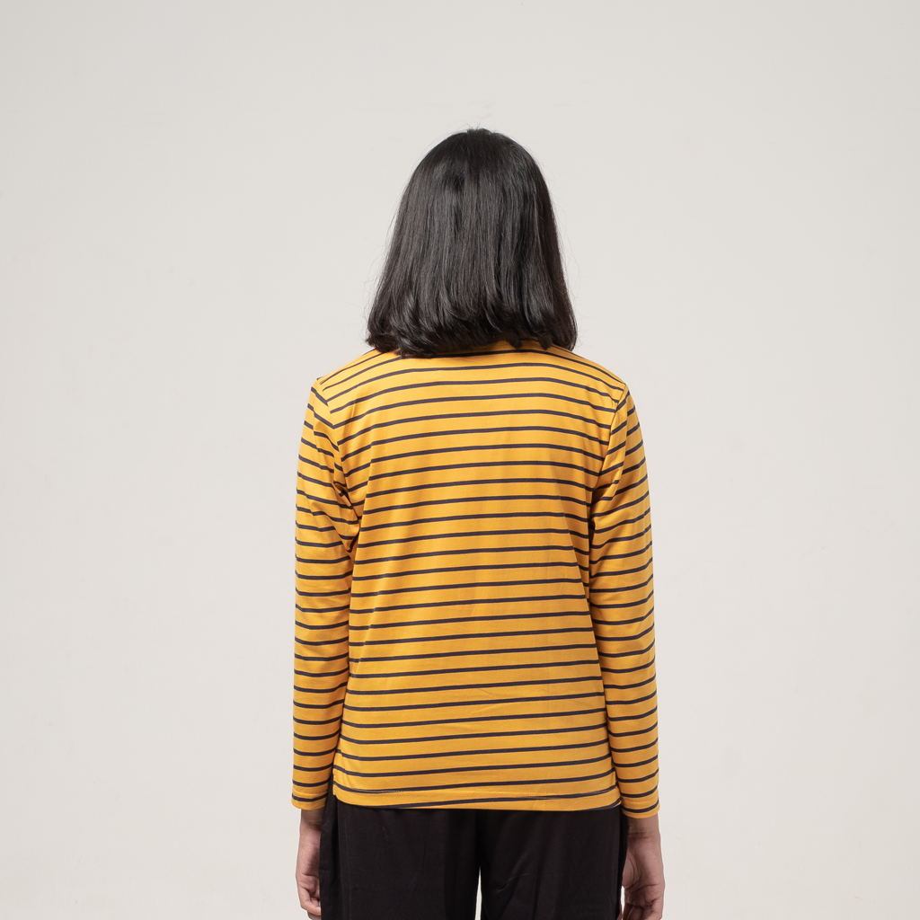 Dama Kara T-Shirt Strippie Carrot Mustard