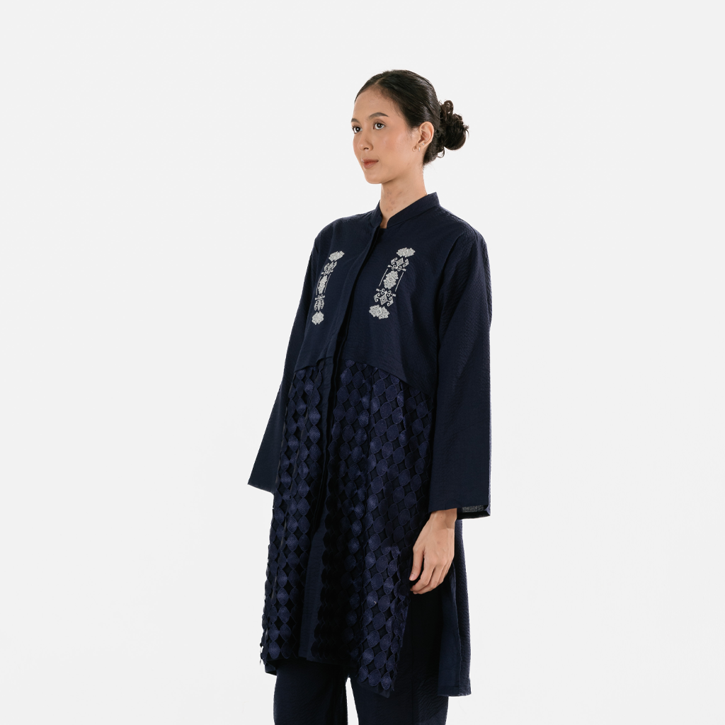 Dama Kara Aksata Embroidery Tunik 