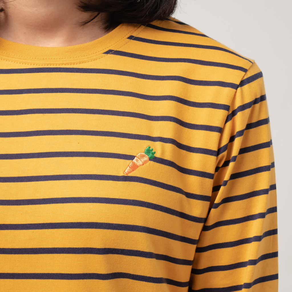 Dama Kara T-Shirt Strippie Carrot Mustard