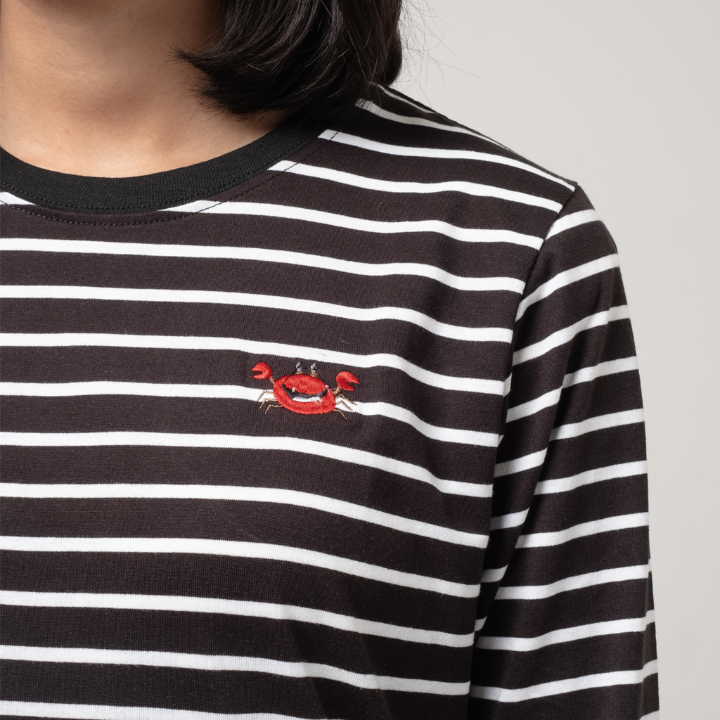 Dama Kara T-Shirt Strippie Crabs Black