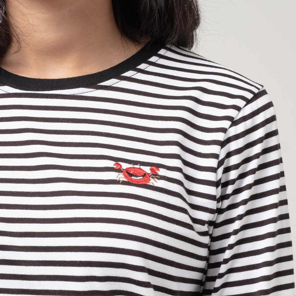 Dama Kara T-Shirt Strippie Crabs White