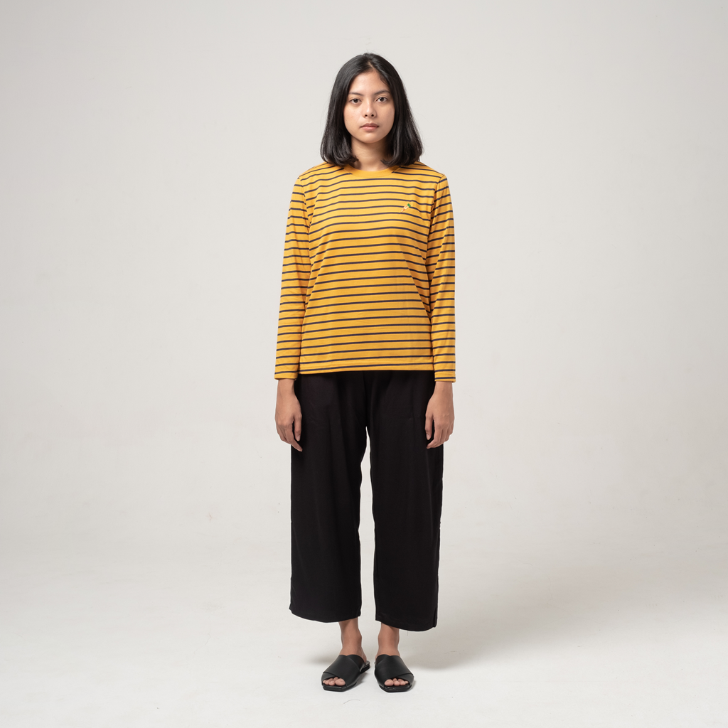 Dama Kara T-Shirt Strippie Carrot Mustard
