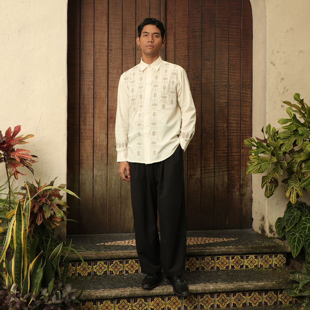 Dama Kara Aksata Embroidery Shirt