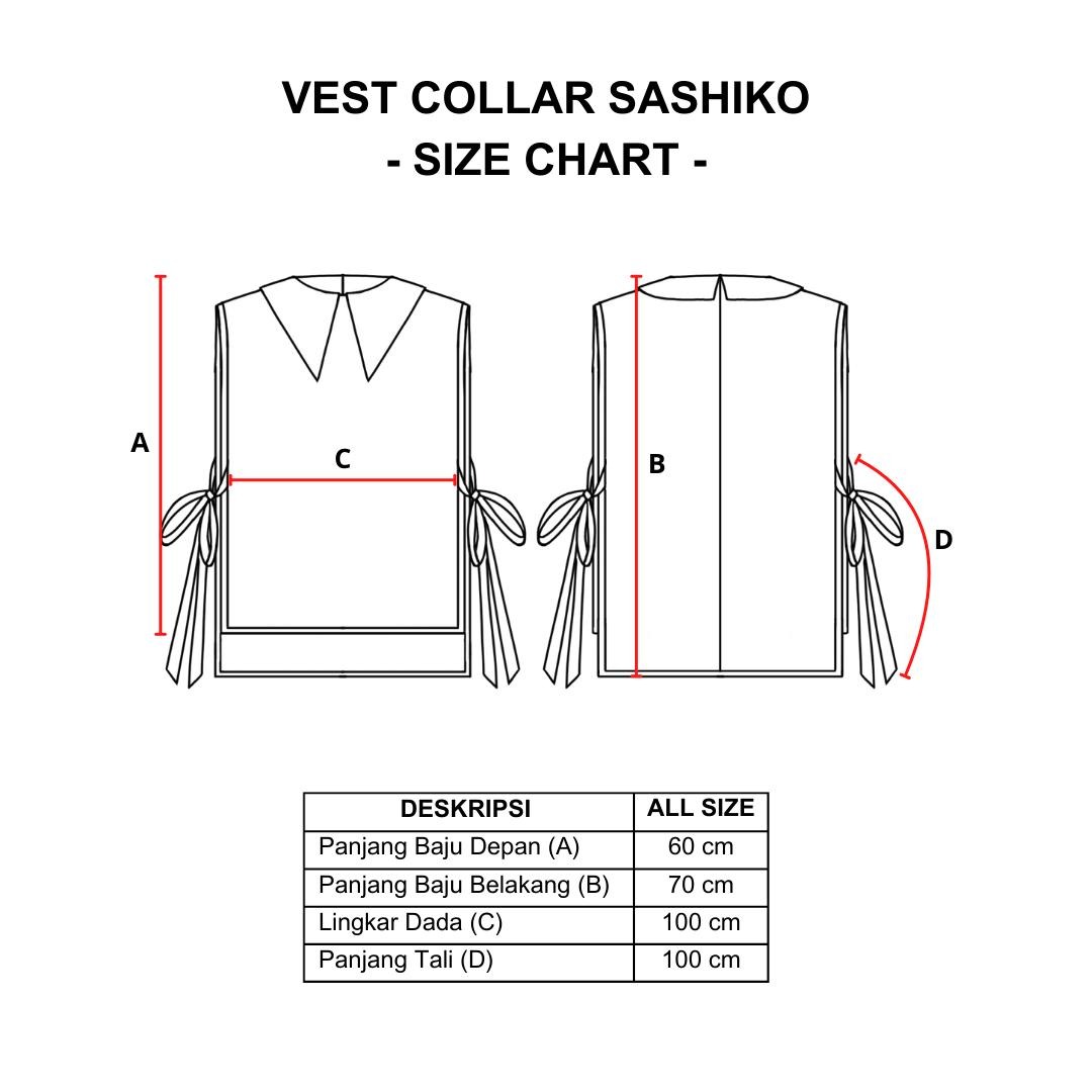 Dama Kara Basic Vest Collar Sashiko