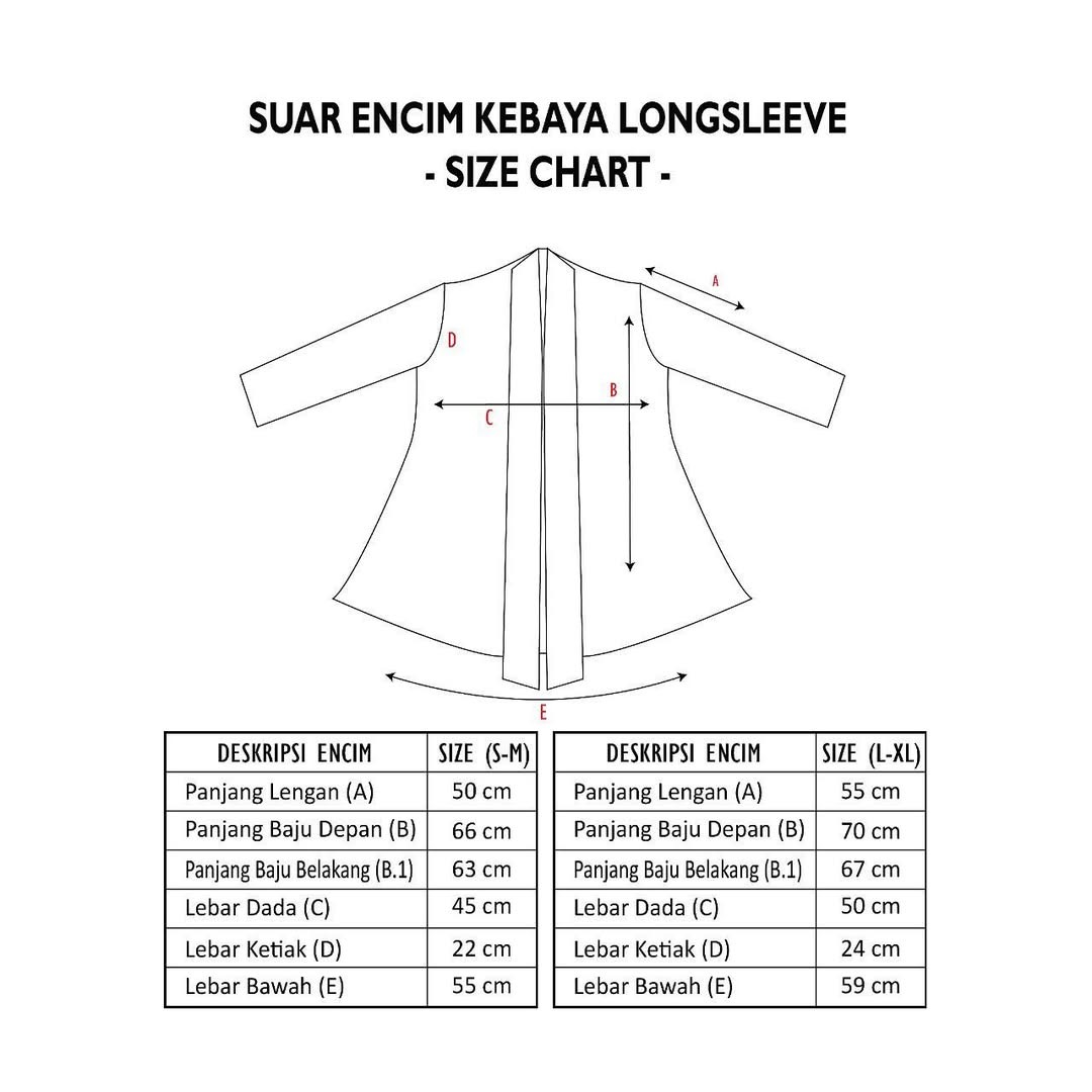 Dama Kara Suar Kebaya Encim Longsleeve