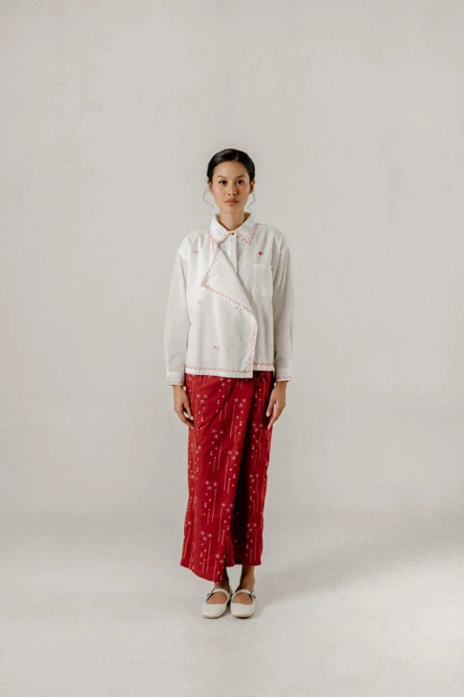 Image of Dama Kara Senarai Kemeja Janggan Sashiko