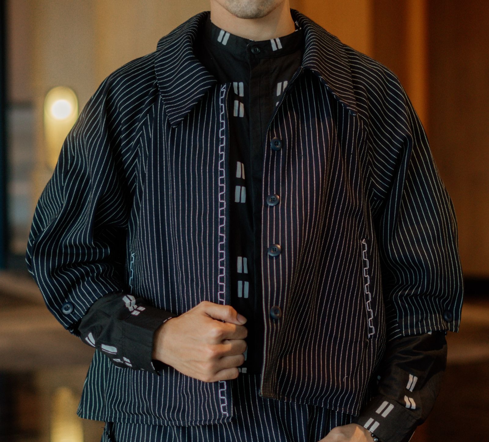 Dama Kara Sanggit Jacket Sashiko Navy