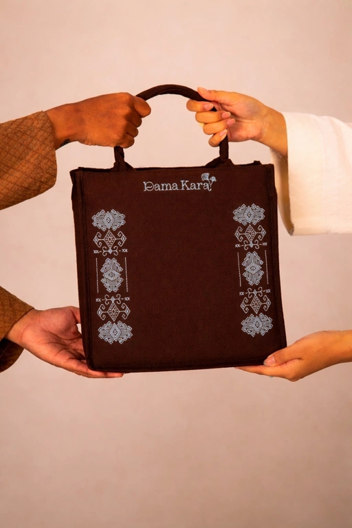 Image of Dama Kara Tas Hampers Bordir Brown