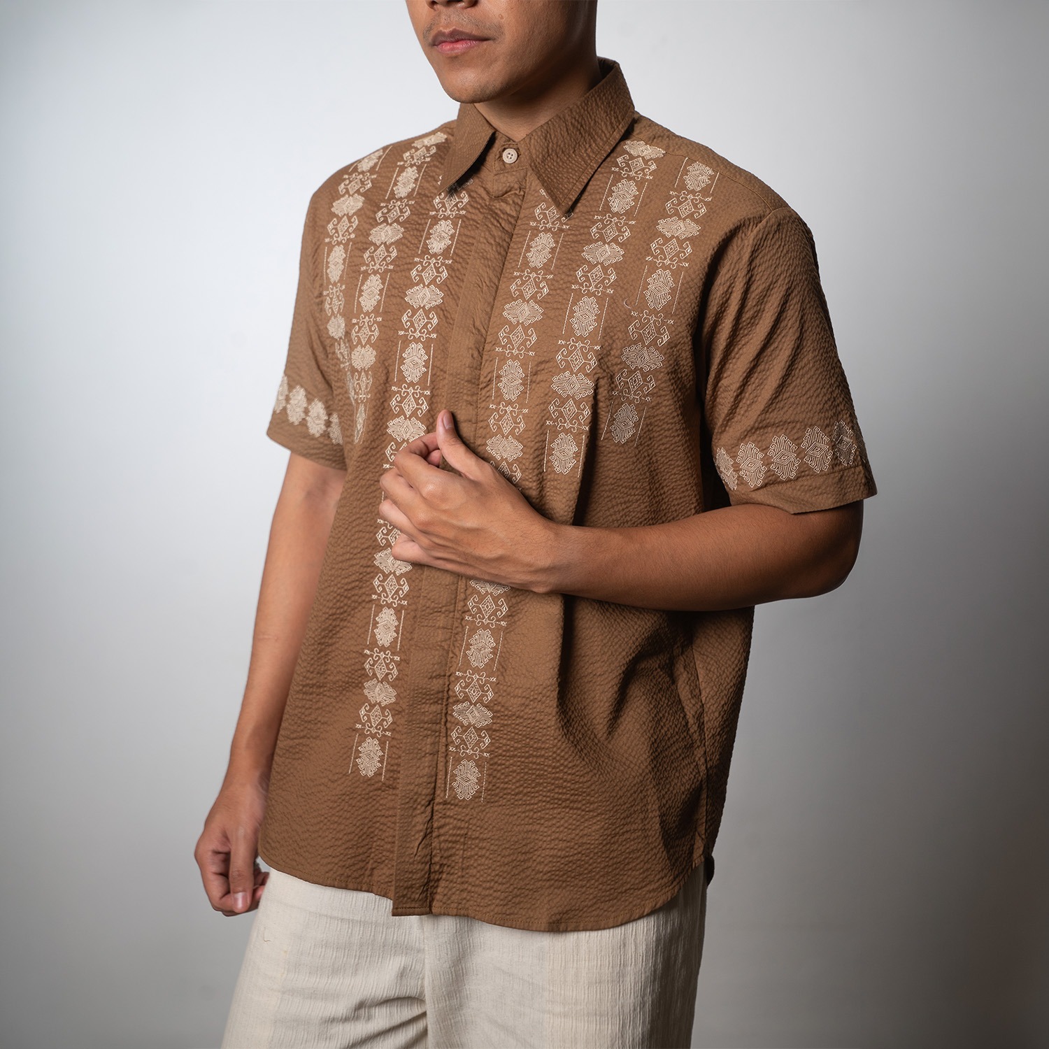 Dama Kara Aksata Embroidery Shirt
