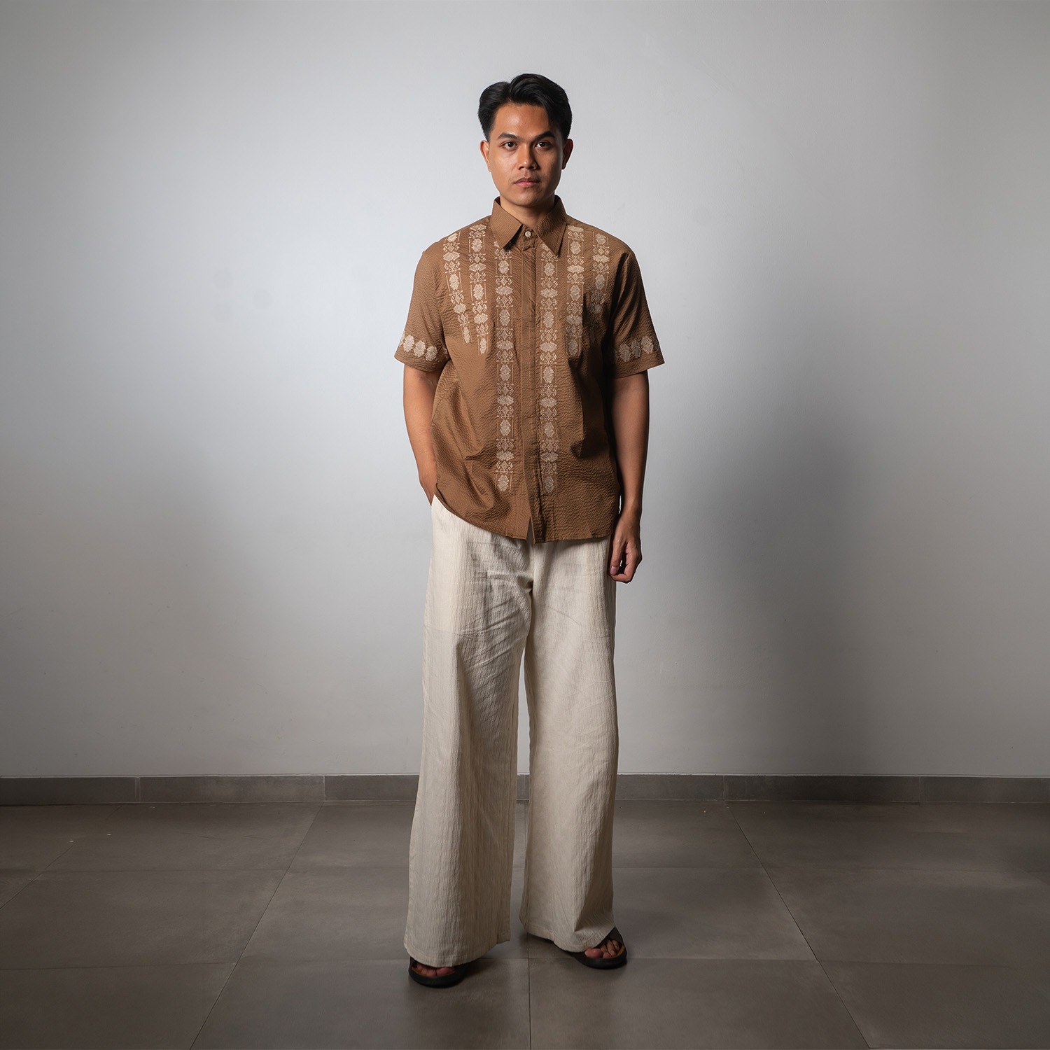 Dama Kara Aksata Embroidery Shirt